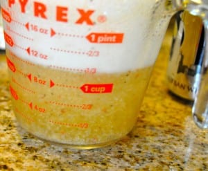 Beer and Italian seasoning mixed together Beer and Italian seasoning mixed together