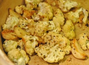Roasted cauliflower and garlic