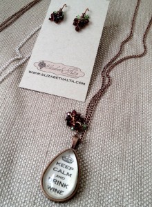 Keep Calm and Drink Wine necklace
