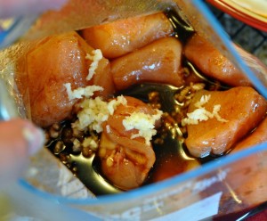 Spicy Marinade over chicken with garlic