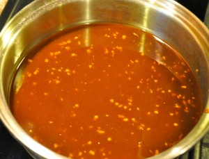 Reducing Spicy Asian marinade Reducing spicy Asian marinade to a glaze