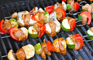 kabobs on the grill