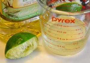 lime juice and oil for dressing
