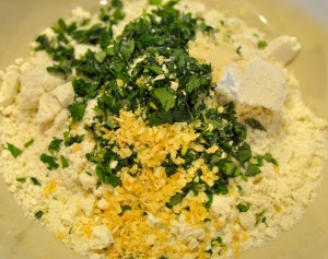 dry ingredients for pizza muffins
