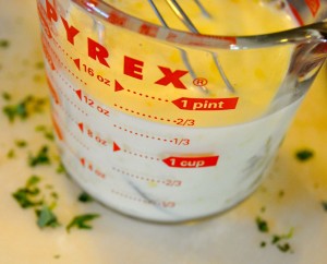eggs and milk whisked together for pizza muffins