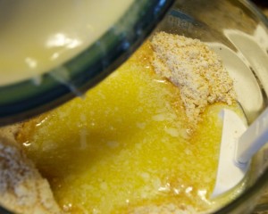 butter and graham cracker mixture