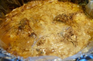 cooked pork chops in crock pot