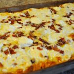 Homemade Cheese and Bacon Pizza