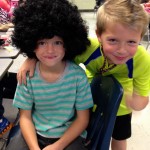 boys dressed up for 80's day