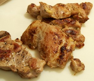 cooked chicken thighs