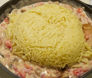 Cut spaghetti for milano casserole