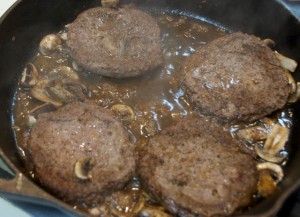 cooked beef patties