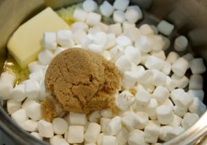 butter, brown sugar and mini marshmallow gooeyness
