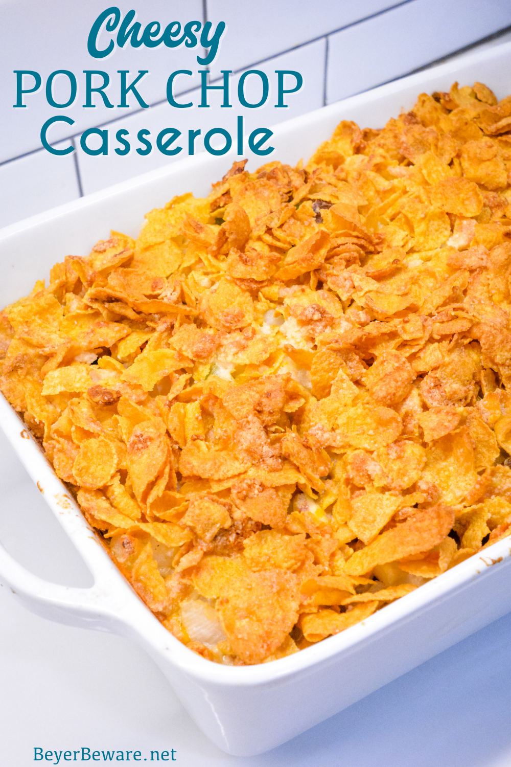 Cheesy pork chop casserole is the perfect way to use leftover pork ...
