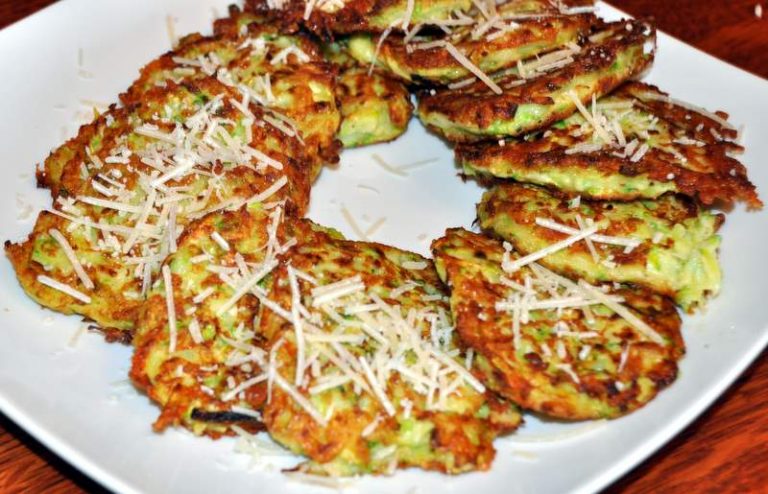 These crispy zucchini fritters are a simple recipe that is a great way to use zucchini and a lower carb alternative to potato pancakes.