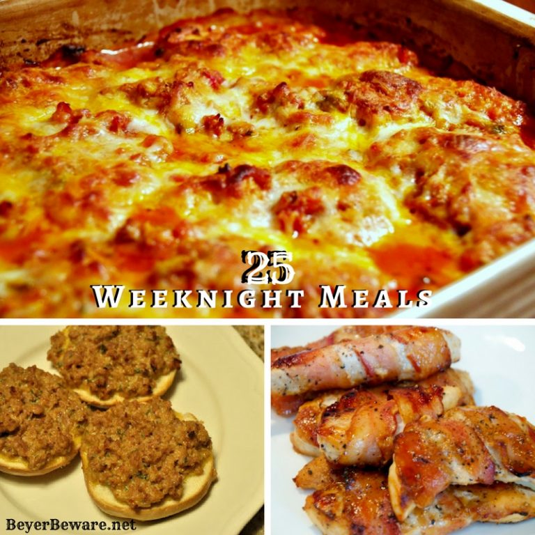 These 25+ quick and easy recipes are staples at our house during the week. The cheesy Sausage Bagel recipe is one of my family's favorites.