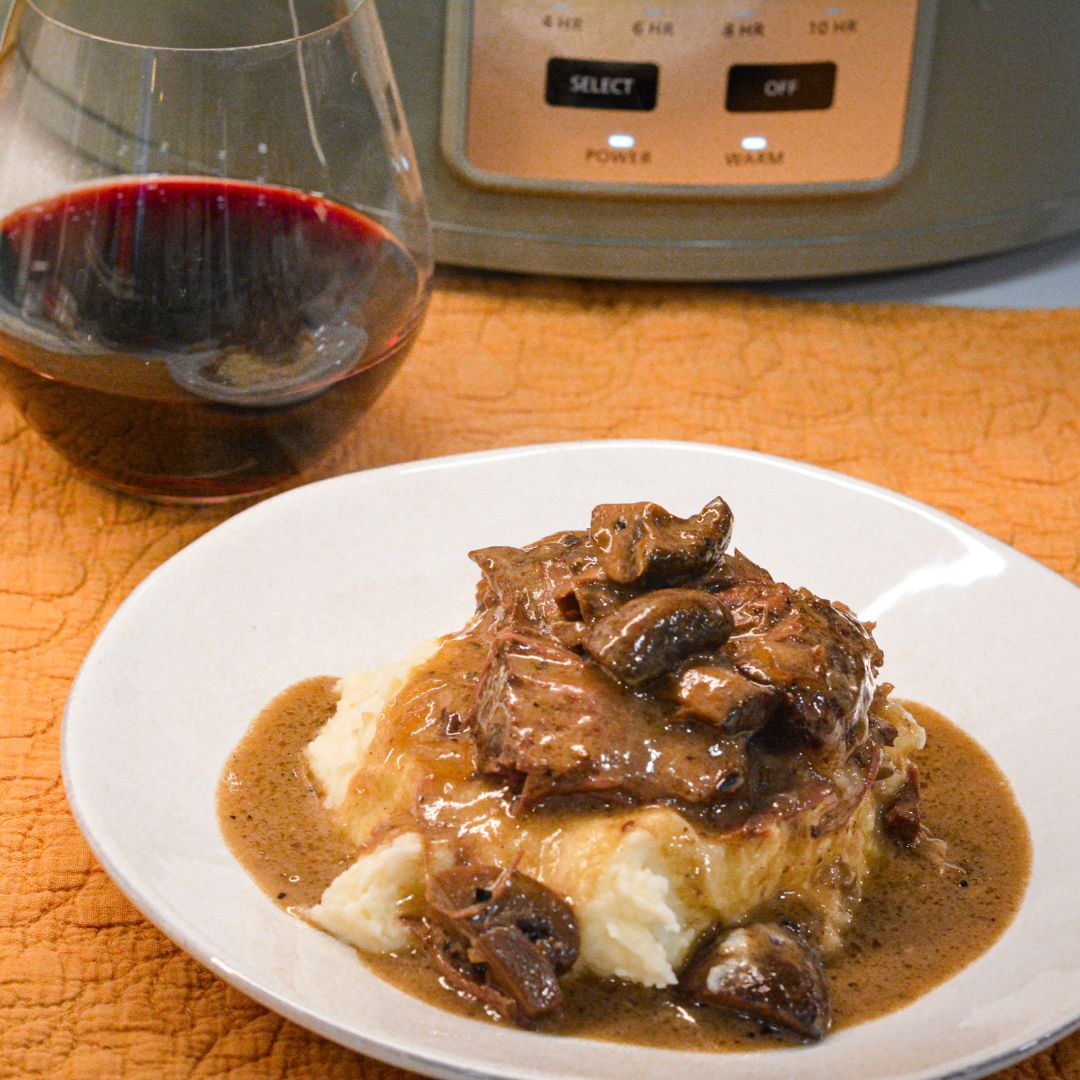 This Crock Pot Beef Roast with Red Wine and Mushrooms is the perfect tender and savory slow cooker recipe. Easy to make, packed with flavor, and ideal for weeknight dinners!