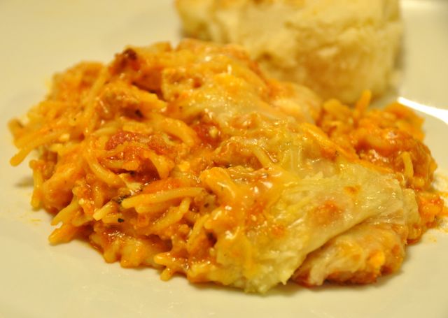 3 Cheese Baked Spaghetti