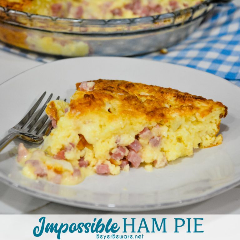 Impossible ham and swiss pie is a simple recipe to make with leftover ham and biscuit mix for an easy weeknight dinner.