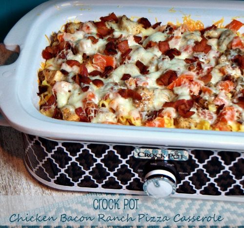 Crock Pot Chicken Bacon Ranch Pizza Casserole Beyer Beware