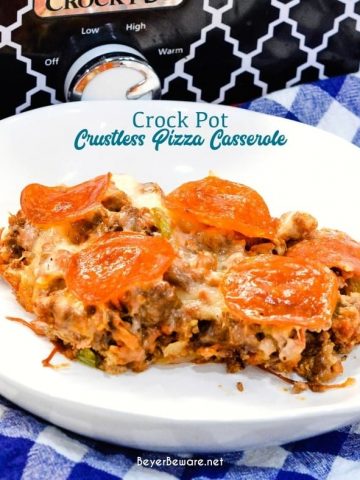 This low carb crock pot pizza casserole is a new favorite pizza recipe ...