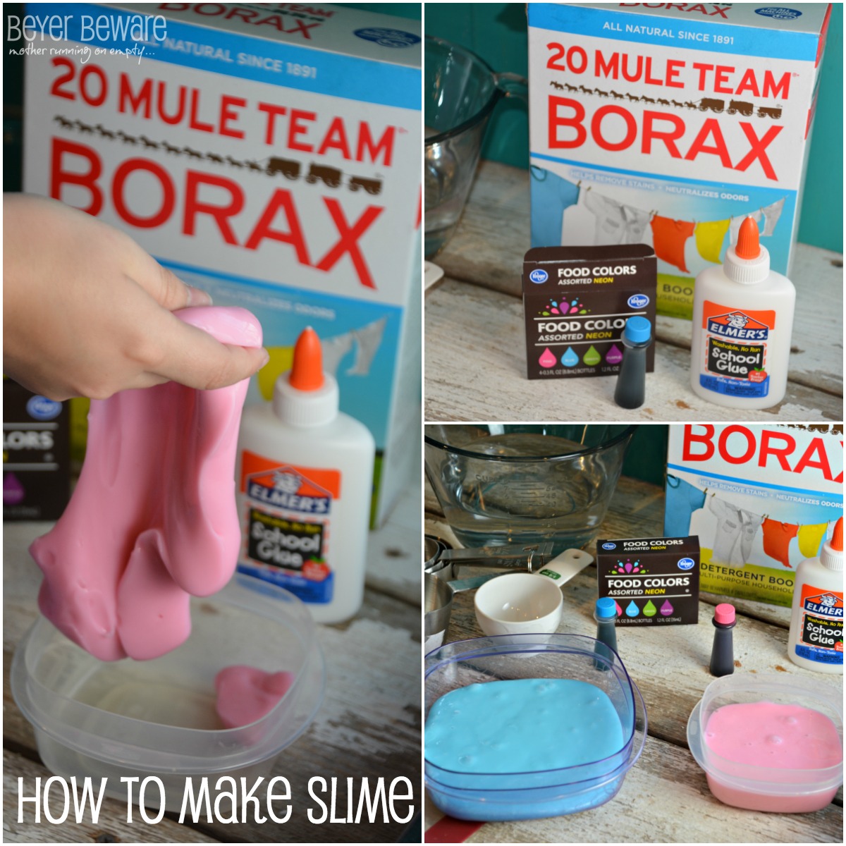 How to Make Slime with Glue and Borax - Beyer Eats and Drinks