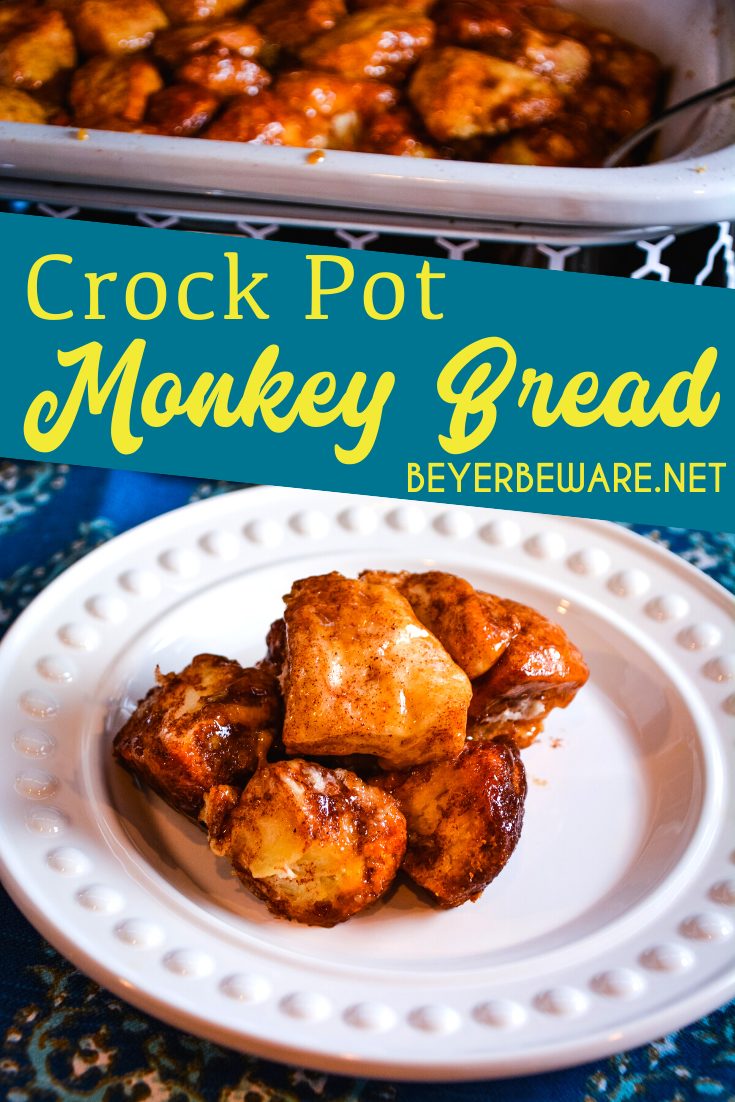 Crock Pot Monkey Bread uses refrigerator Grands biscuits with sugar and ...