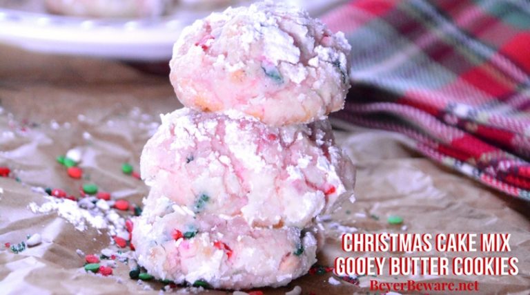 These Christmas cake mix gooey butter cookies are quickly becoming our favorite Christmas cake mix cookies recipe. They are light and delicate yet sweet and satisfying.