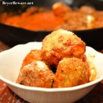 Mozzarella Stuffed Meatballs {GlutenFree, LowCarb}  Beyer Beware