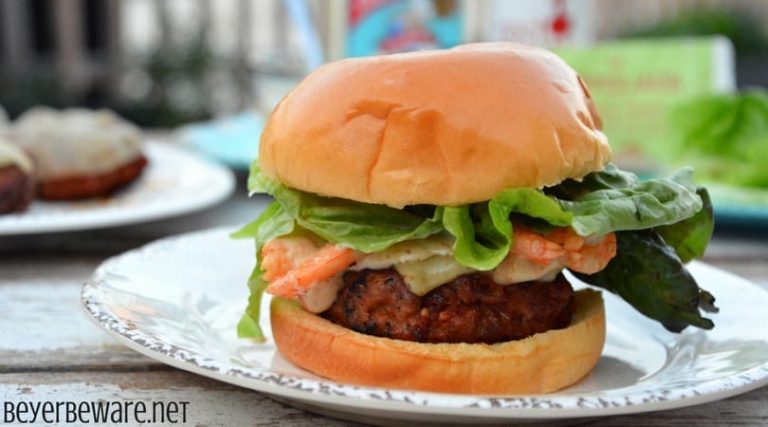 Cajun Pork Burgers with Shrimp and Spicy Aioli