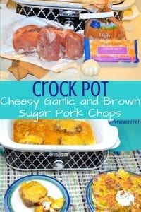 Save the Crock Pot Cheesy Garlic and Brown Sugar Pork Chops