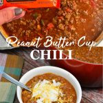 Discover the bold combination of savory chili and sweet Reese's Peanut Butter Cups in this unique recipe. Perfect for adventurous food lovers and fall comfort food fans!