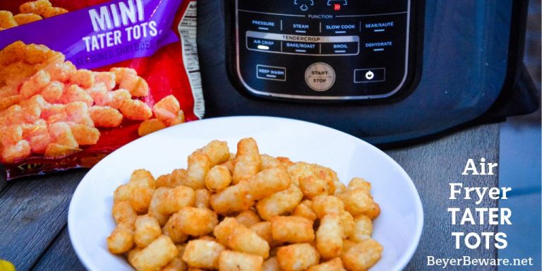 Ninja Foodi Air Fryer Tater Tots are the best made at home tater tots. So simple and ready in under 15 minutes. For extra crunch, make mini tater tots for the ultimate crispy to soft inside combination.