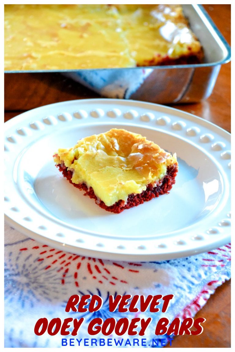 Red Velvet Ooey Gooey Butter Bars