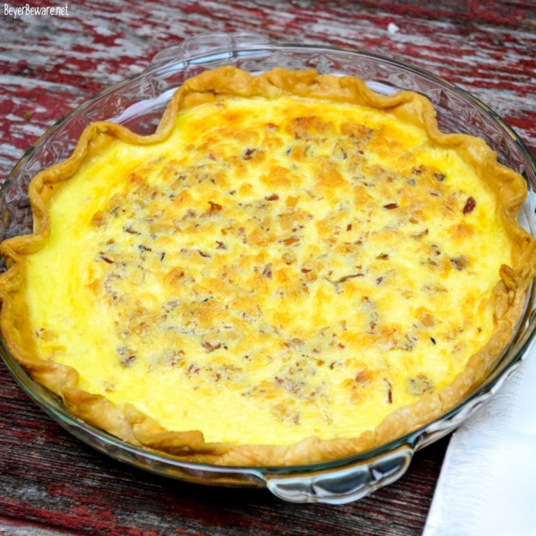 Easy Bacon and Cheese Quiche Ingredients