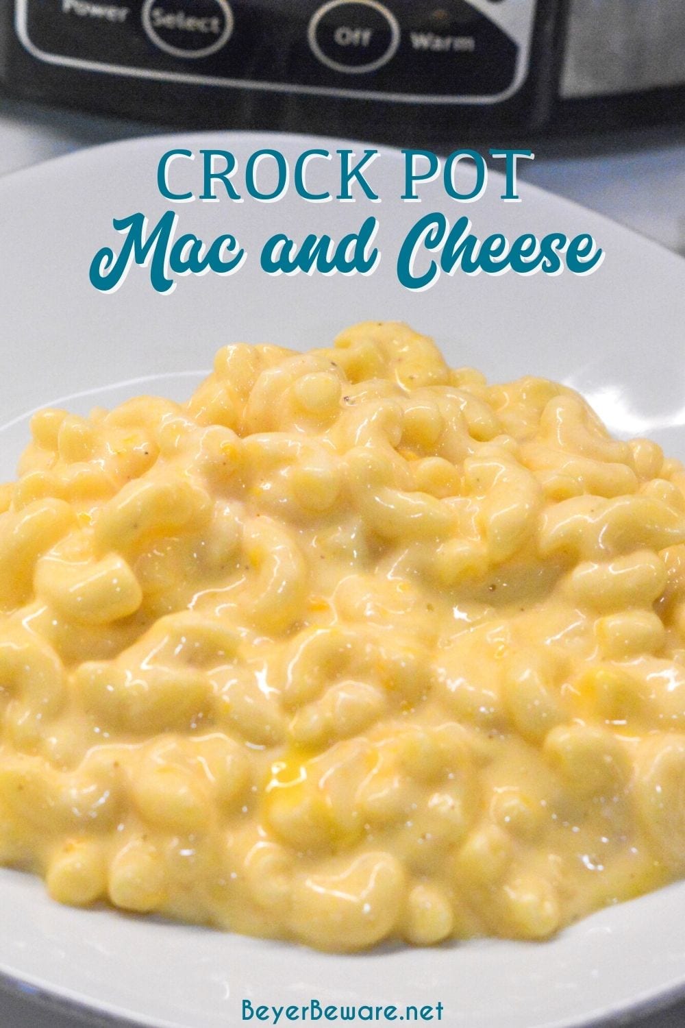 Crock pot mac and cheese recipe is made with alfredo sauce, sour cream ...