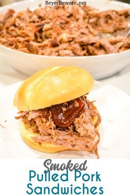 The simple smoked pulled pork recipe can be made with either a pork shoulder or Boston butt with a simple rub and about 6-8 hours on the Big Green Egg followed by an hour resting before you shred the pork up for an amazing smoked BBQ sandwich.