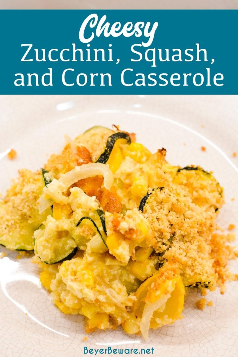 Cheesy Zucchini, Squash, and Corn Casserole