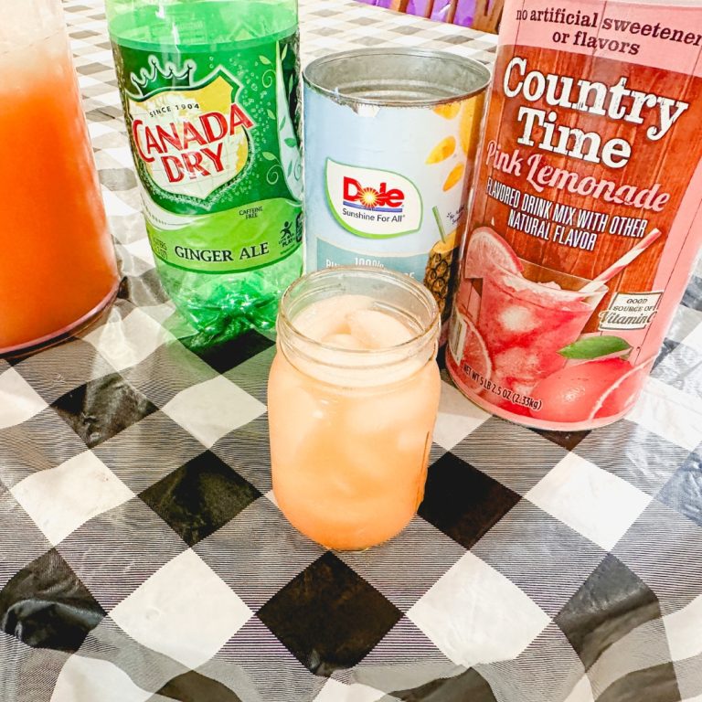 When the pineapple lemonade punch is completely blended it is ready. Serve in fun glasses.