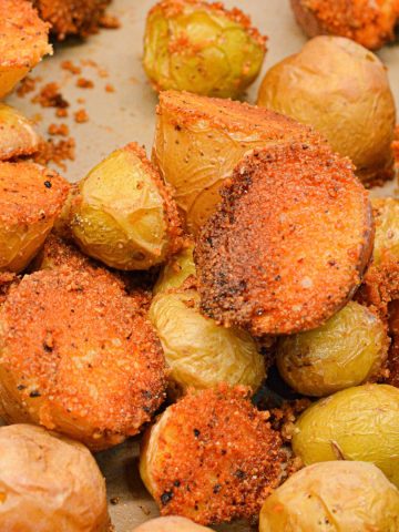 Discover the ultimate Parmesan Crusted Potatoes recipe! Crispy, cheesy, and delicious, this easy-to-make side dish is perfect for any occasion.