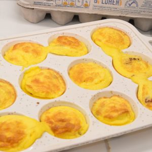 Allow the high protein egg muffins to cool in the tin for a few minutes before transferring them to a wire rack to cool completely. These muffins can be enjoyed warm or at room temperature.