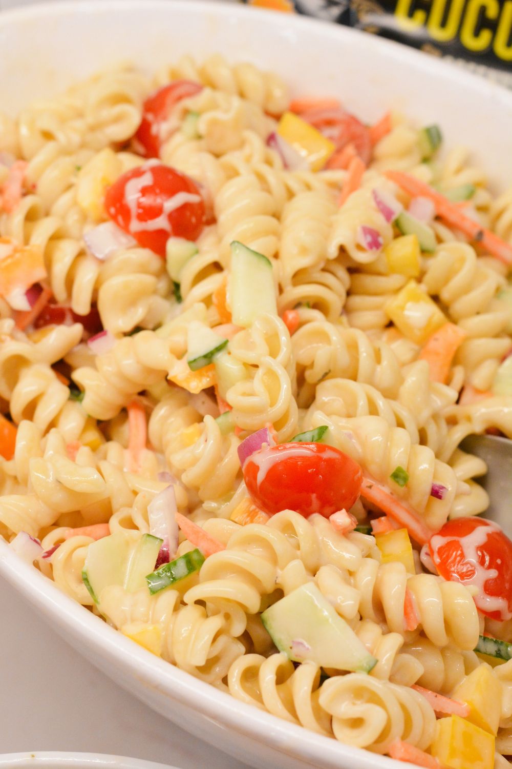 Before serving, give the sweet macaroni salad a gentle stir and garnish with fresh parsley or dill if desired. Serve it chilled and enjoy the delightful combination of flavors and textures.