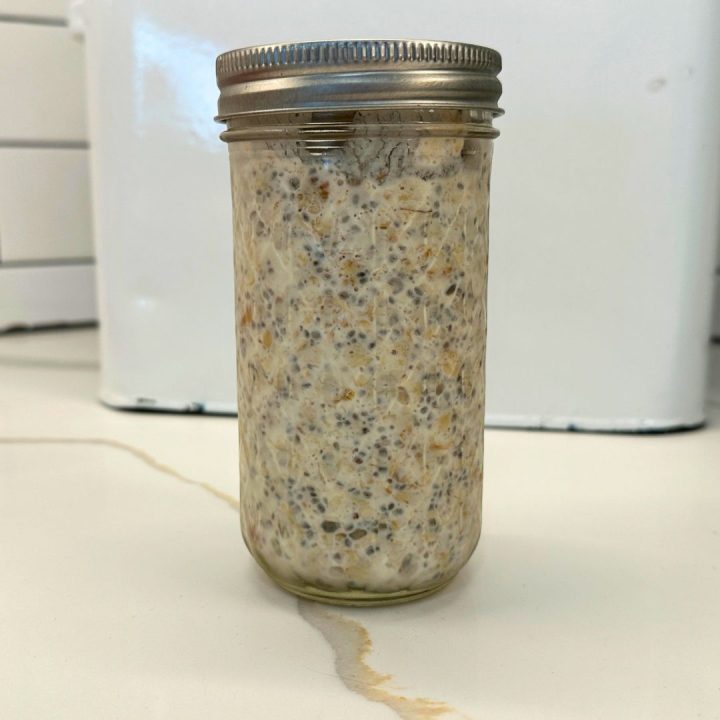 Refrigerate: Cover the jars or bowl with a lid or plastic wrap and refrigerate overnight or for at least 4 hours. This allows the oats to soften and absorb the liquid while the chia seeds expand to create a thick, pudding-like texture.