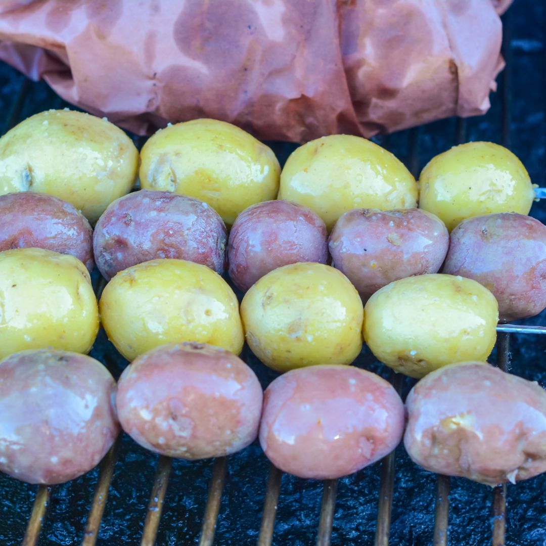 Grill the Kabobs: Place the skewers on the grill and cook for 10-15 minutes, turning occasionally to brown all sides. The potatoes should be tender and slightly charred.