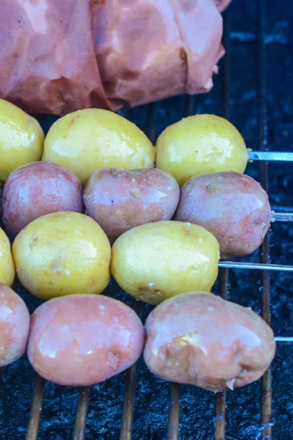 These grilled baby potato kabobs are marinated with herbs and grilled to perfection! A crispy, flavorful side dish that’s perfect for any barbecue or summer cookout. 