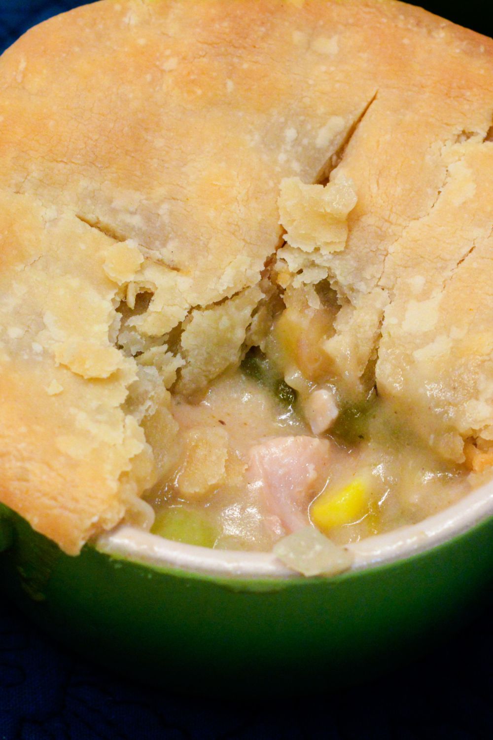 Mini turkey pot pie recipe with leftover turkey, mashed potatoes, corn, and green bean casserole. Quick, easy, and perfect for a comforting meal.