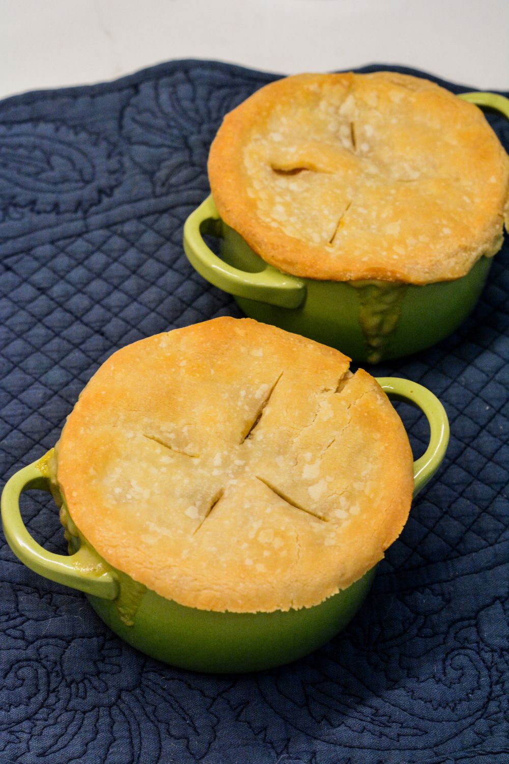 Mini turkey pot pie recipe with leftover turkey, mashed potatoes, corn, and green bean casserole. Quick, easy, and perfect for a comforting meal.